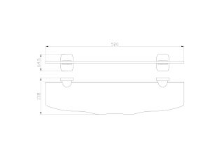Стеклянная полка для ванной Wonzon & Woghand Porto WW-1701 хром
